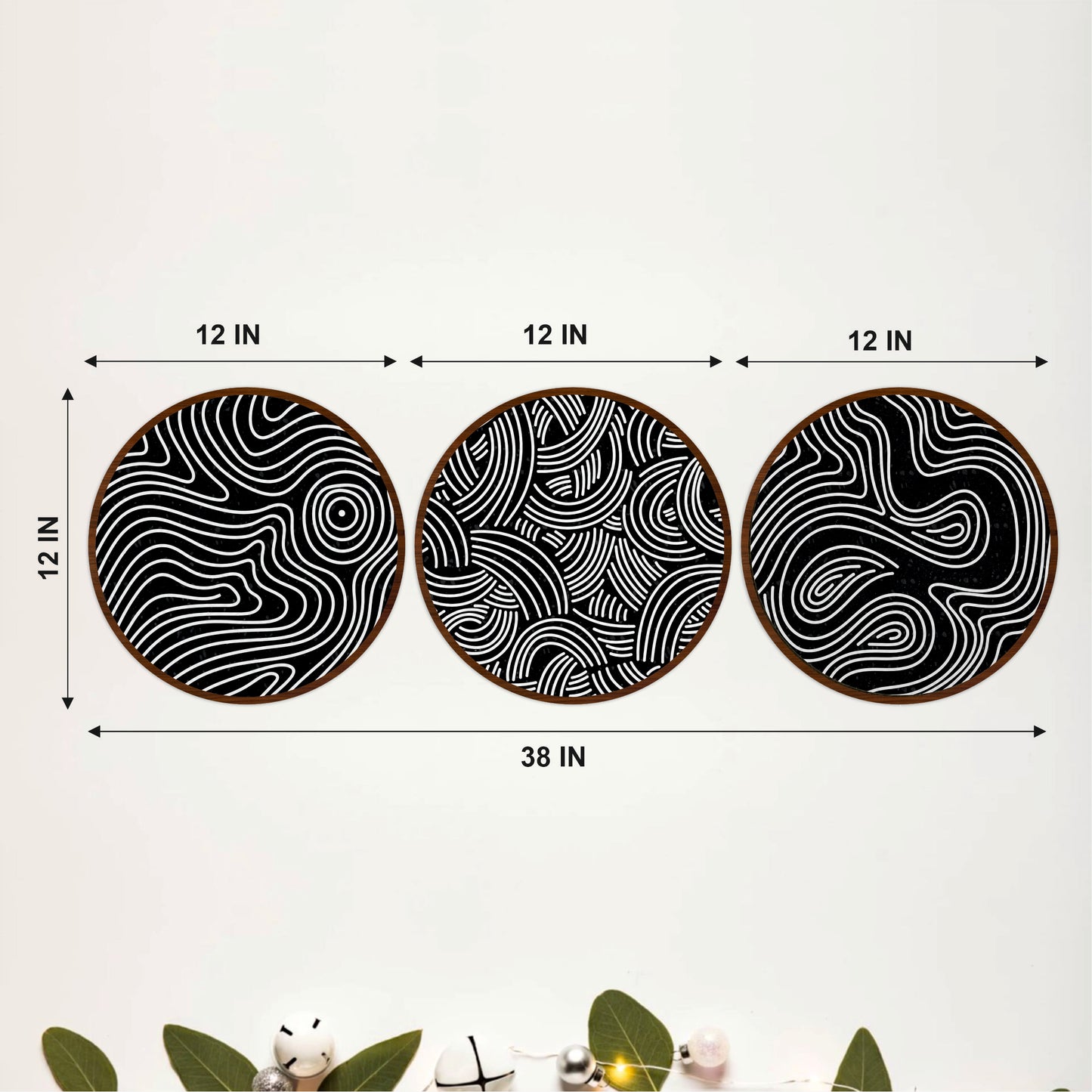 Topographic Line Wooden Wall Decor