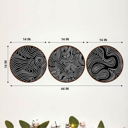 Topographic Line Wooden Wall Decor