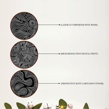 Topographic Line Wooden Wall Decor