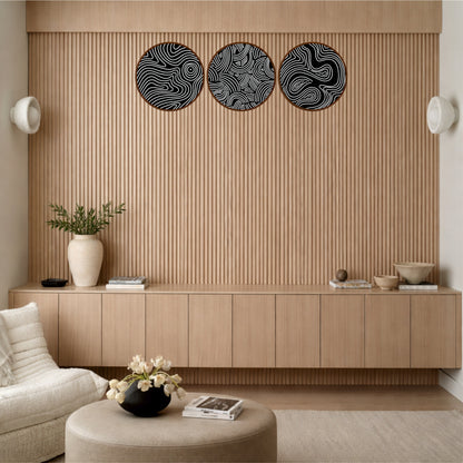 Topographic Line Wooden Wall Decor
