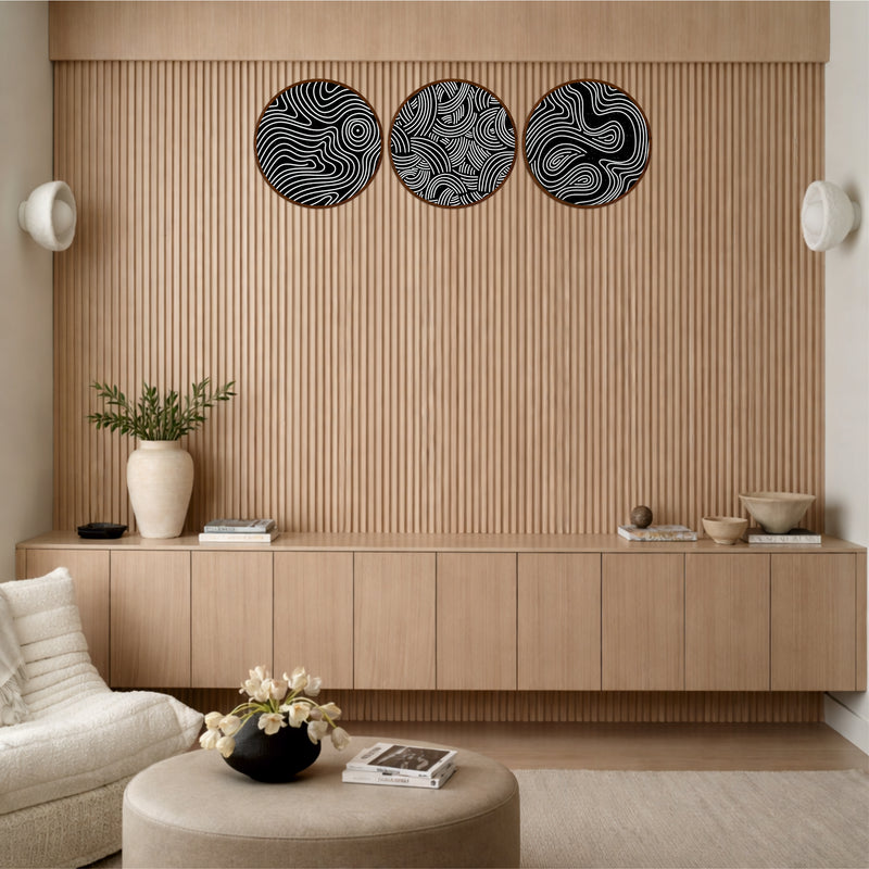 Topographic Line Wooden Wall Decor