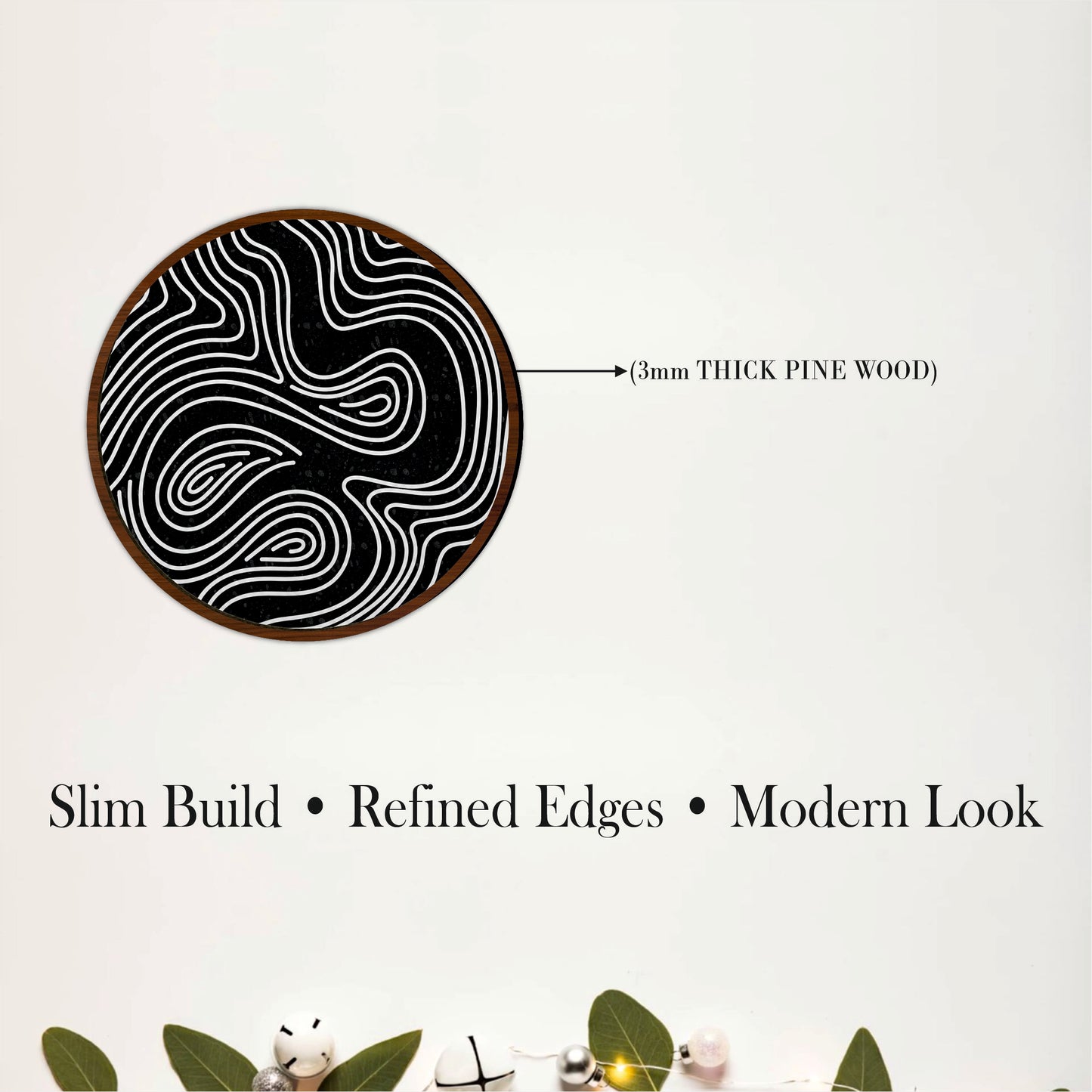 Topographic Line Wooden Wall Decor