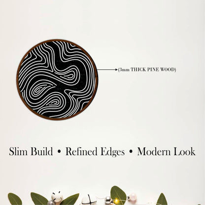 Topographic Line Wooden Wall Decor