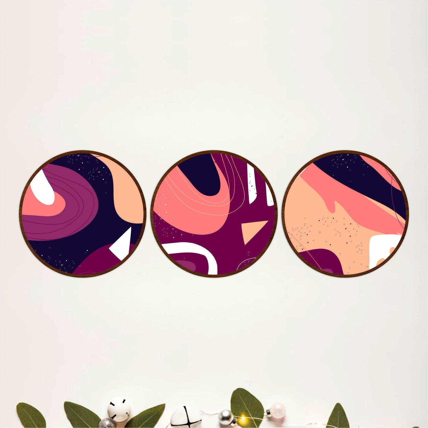 Minimal Abstract Round Wall Art Set