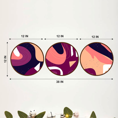 Minimal Abstract Round Wall Art Set