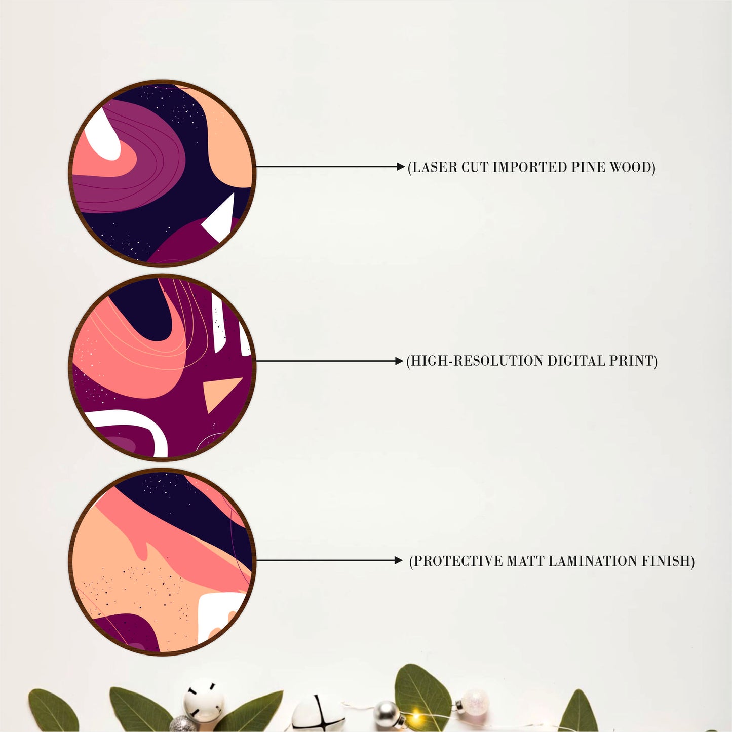 Minimal Abstract Round Wall Art Set