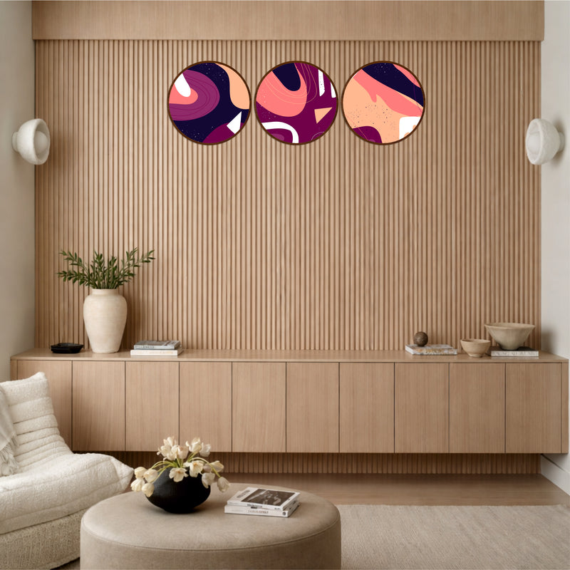 Minimal Abstract Round Wall Art Set