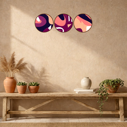 Minimal Abstract Round Wall Art Set