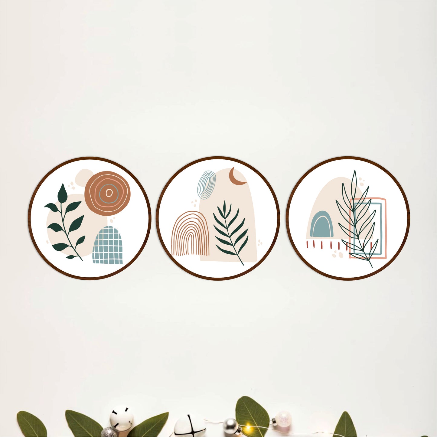 Nordic Botanical Circle Wall Décor Set