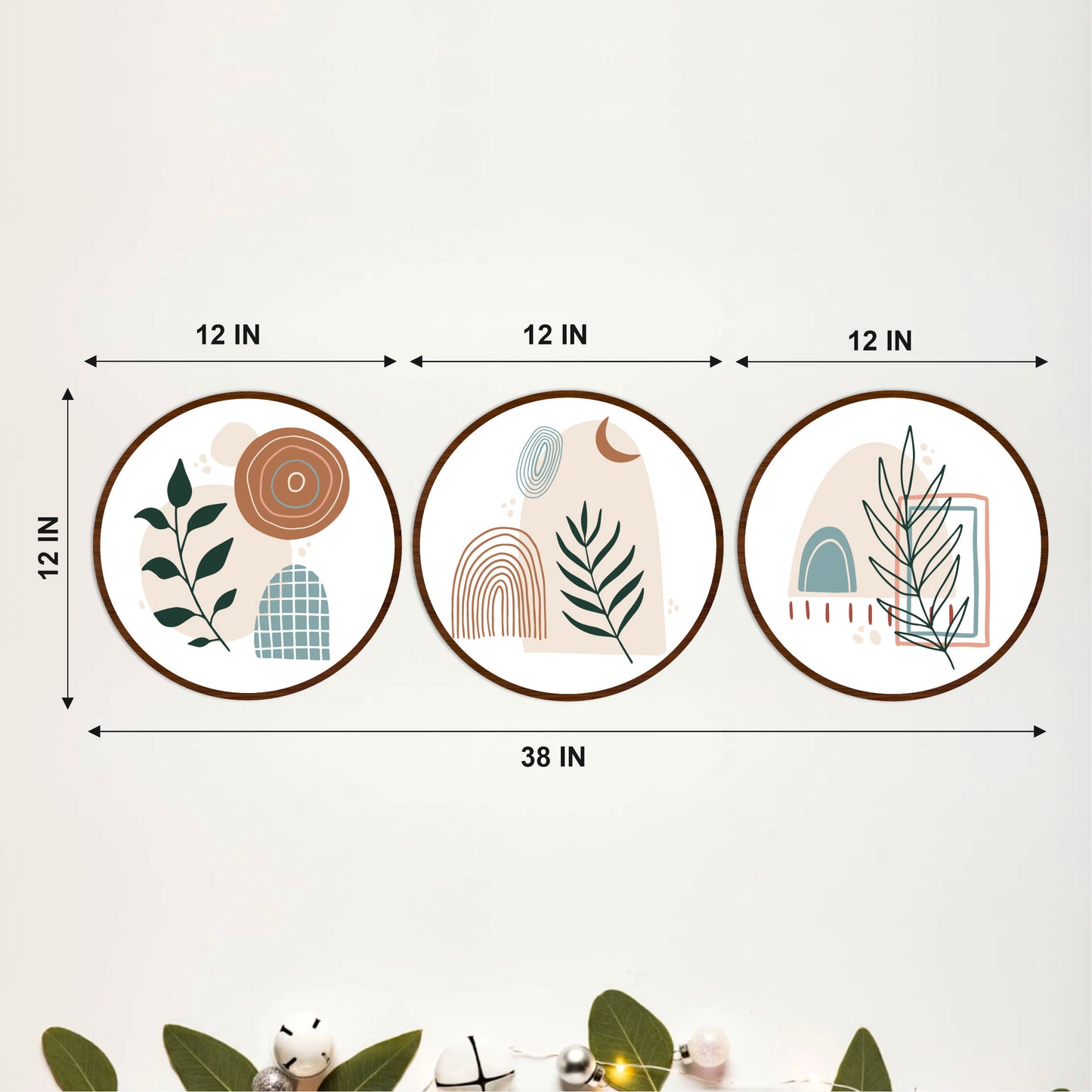 Nordic Botanical Circle Wall Décor Set
