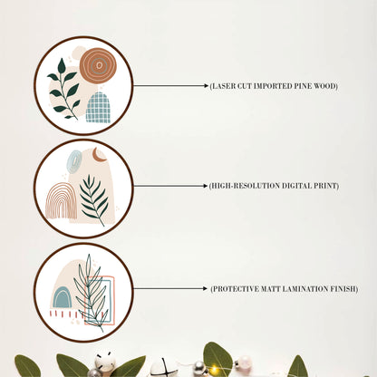 Nordic Botanical Circle Wall Décor Set