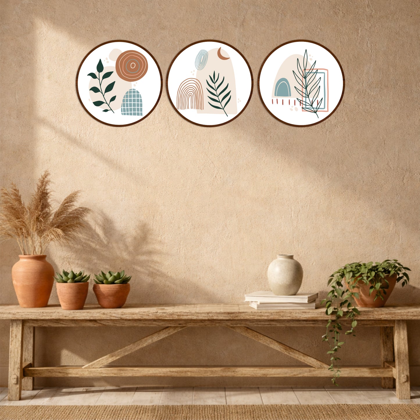 Nordic Botanical Circle Wall Décor Set