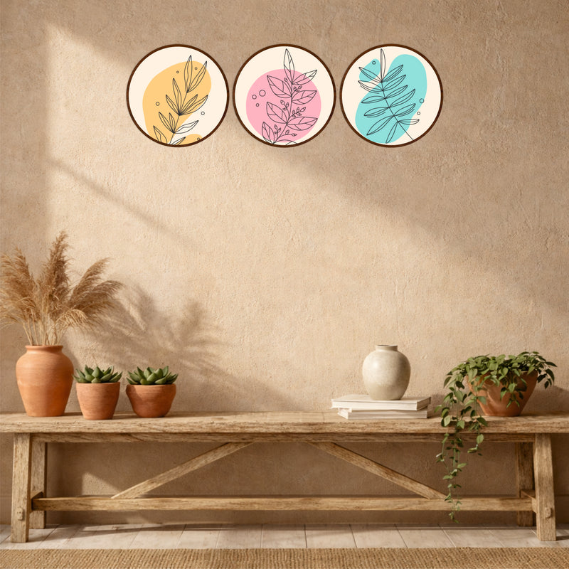 Pastel Leaf Illustration Wall Art