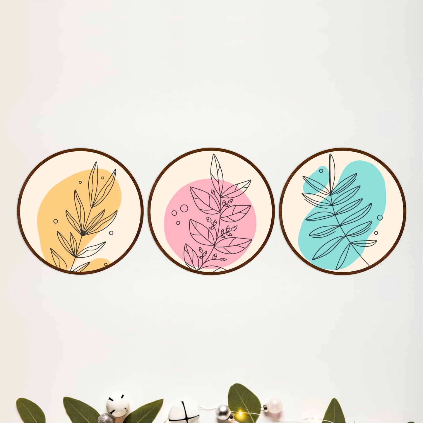 Pastel Leaf Illustration Wall Art