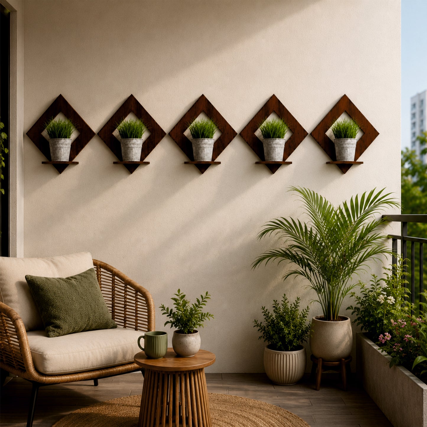 Diamond Frame Wall Shelf