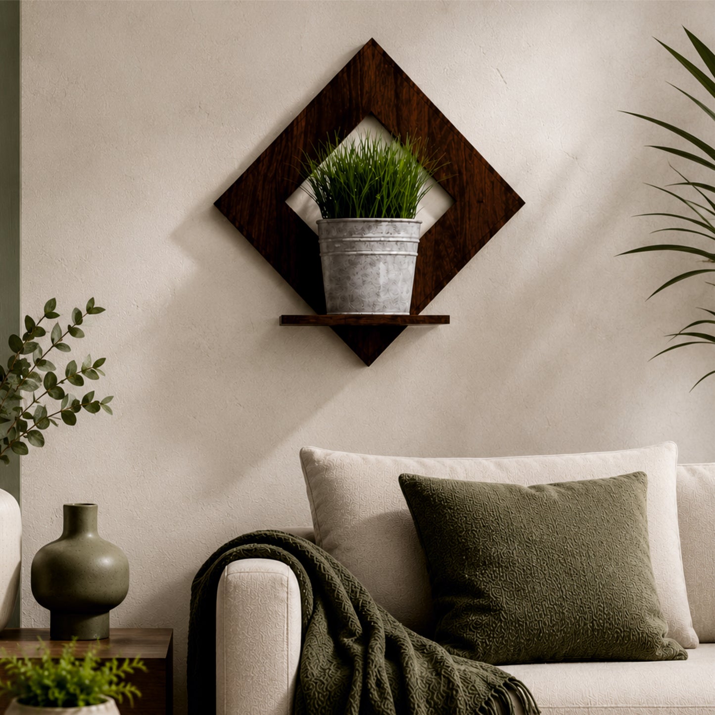Diamond Frame Wall Shelf