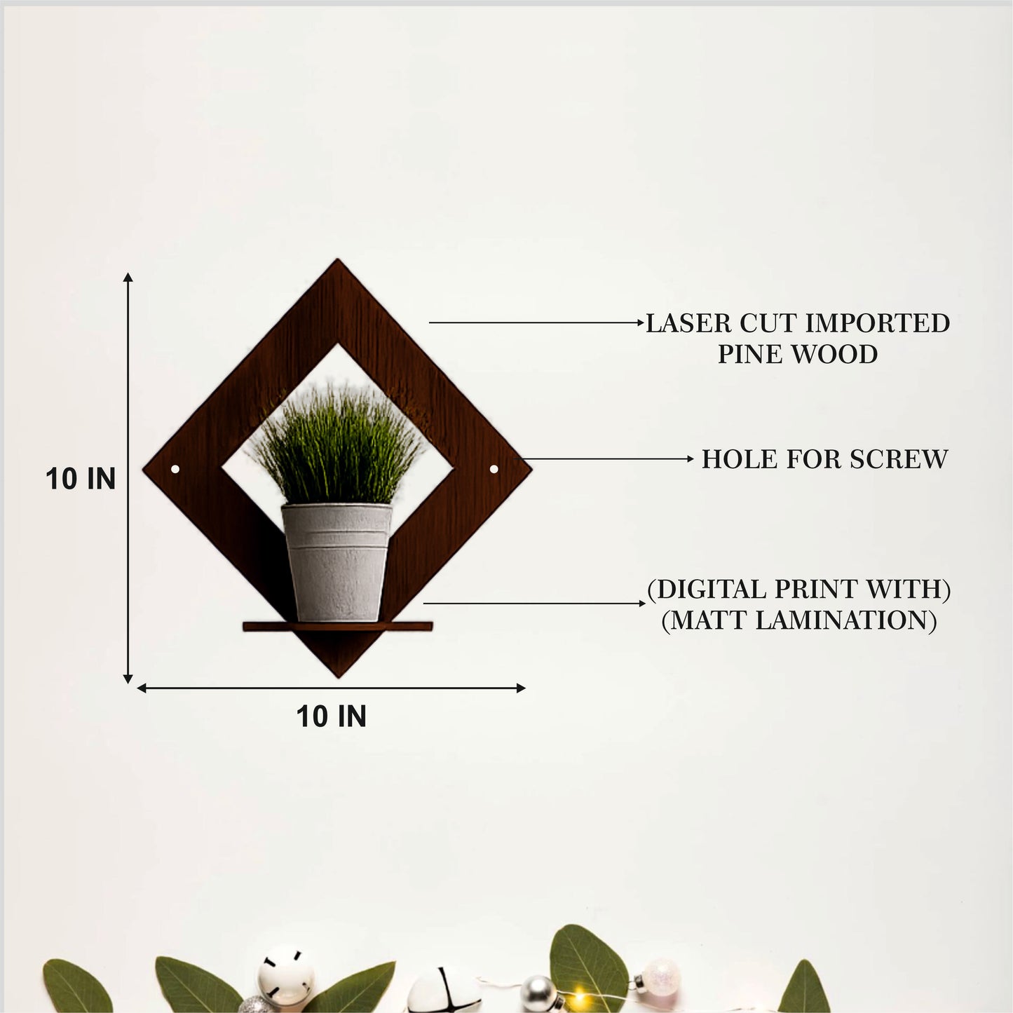 Diamond Frame Wall Shelf