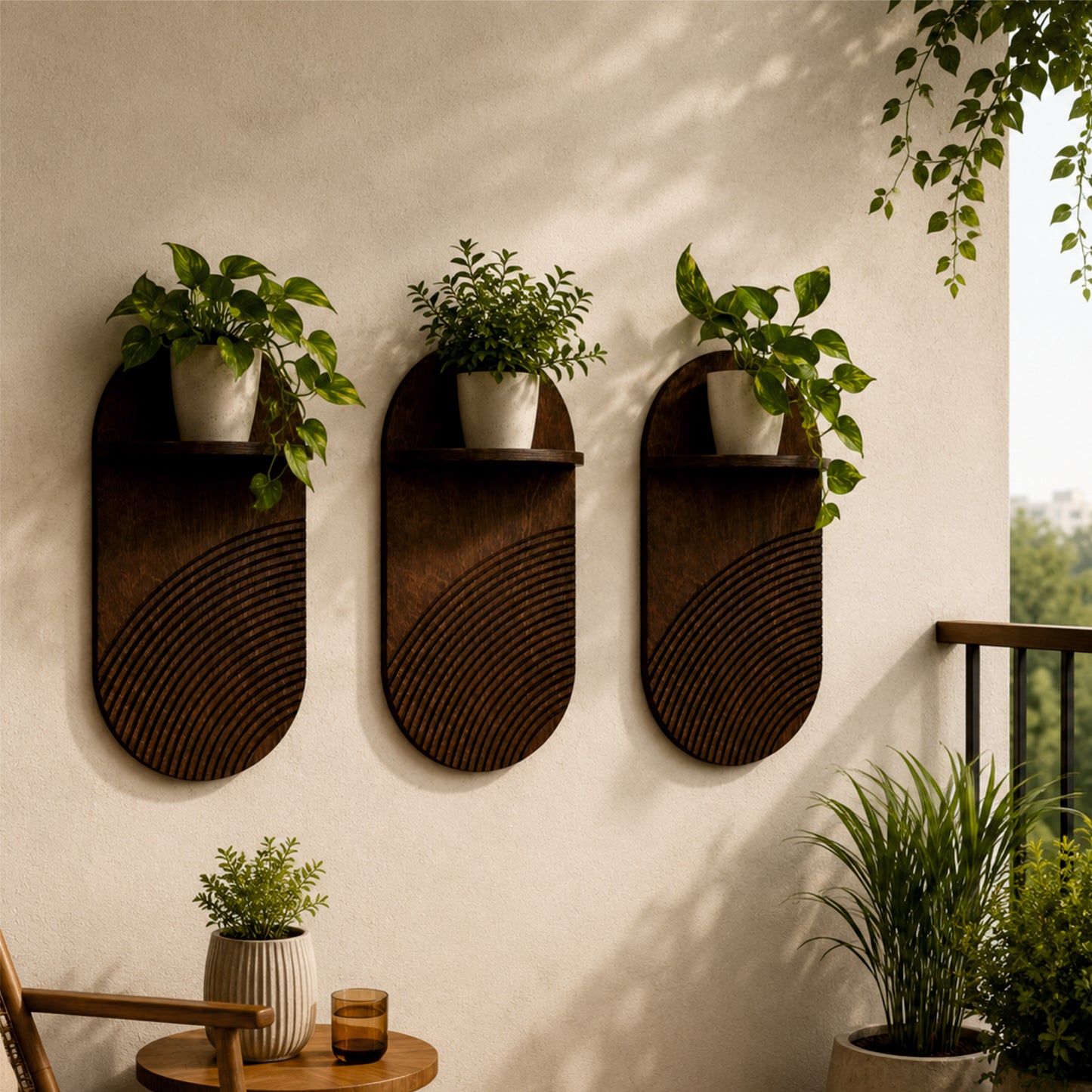 Arch Wall Mounted Wooden Planter