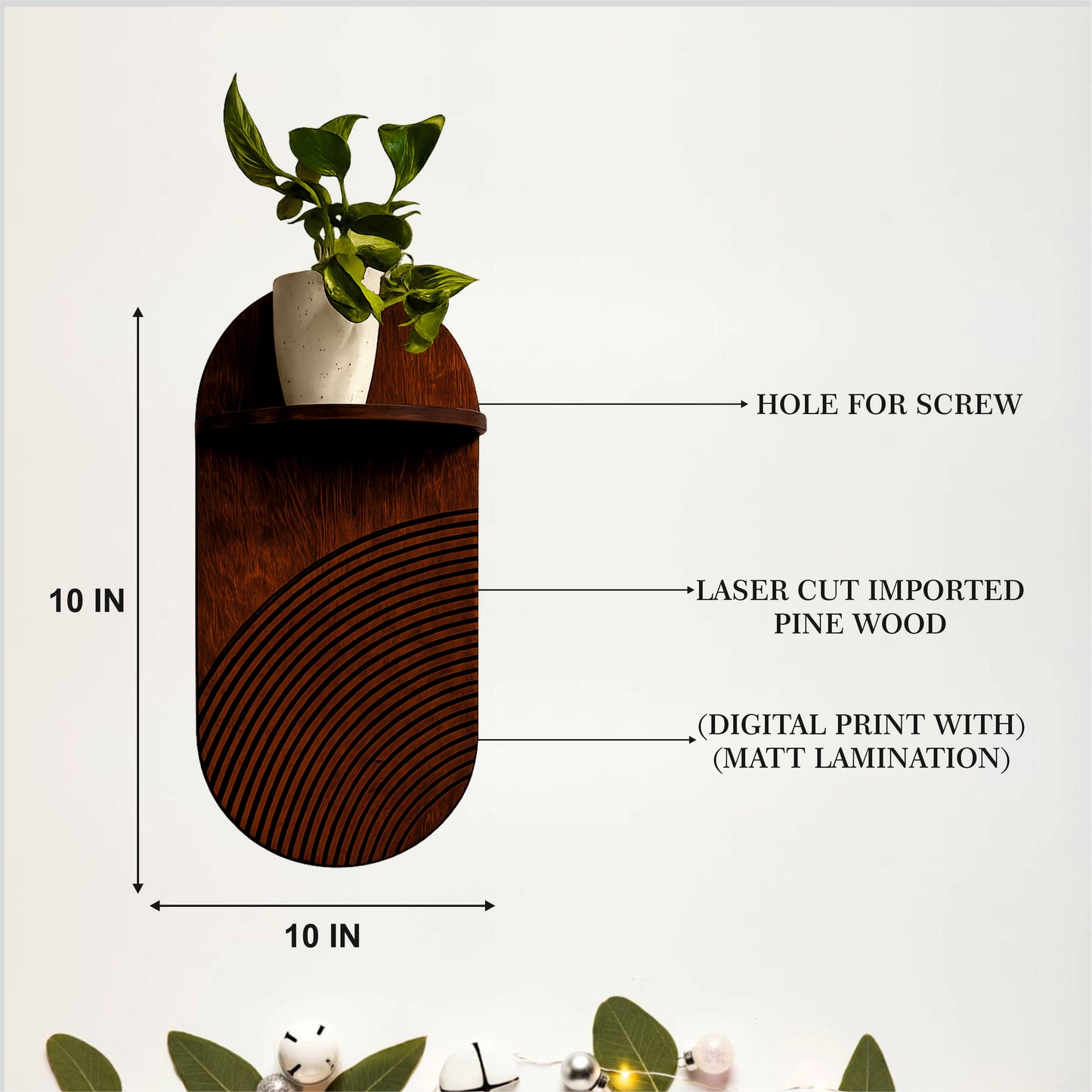 Arch Wall Mounted Wooden Planter