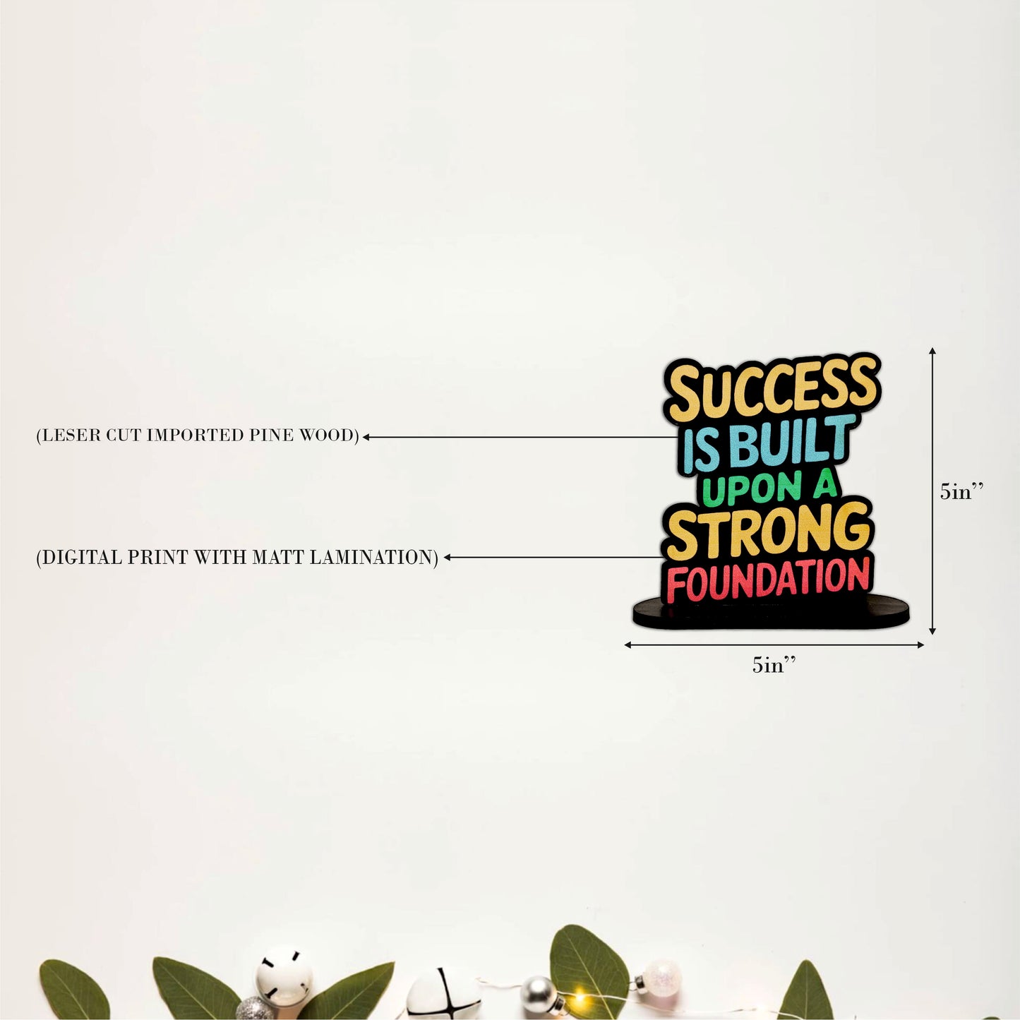 Success Is Built Upon A Strong Foundation Inspirational Table Top Decor