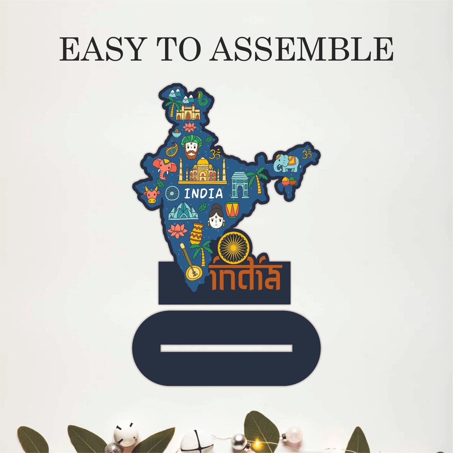 India Map Landmark Wooden Table Top Decor
