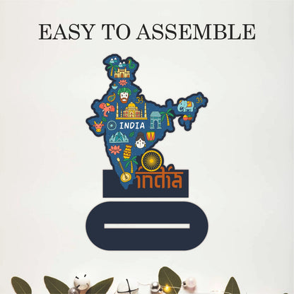 India Map Landmark Wooden Table Top Decor
