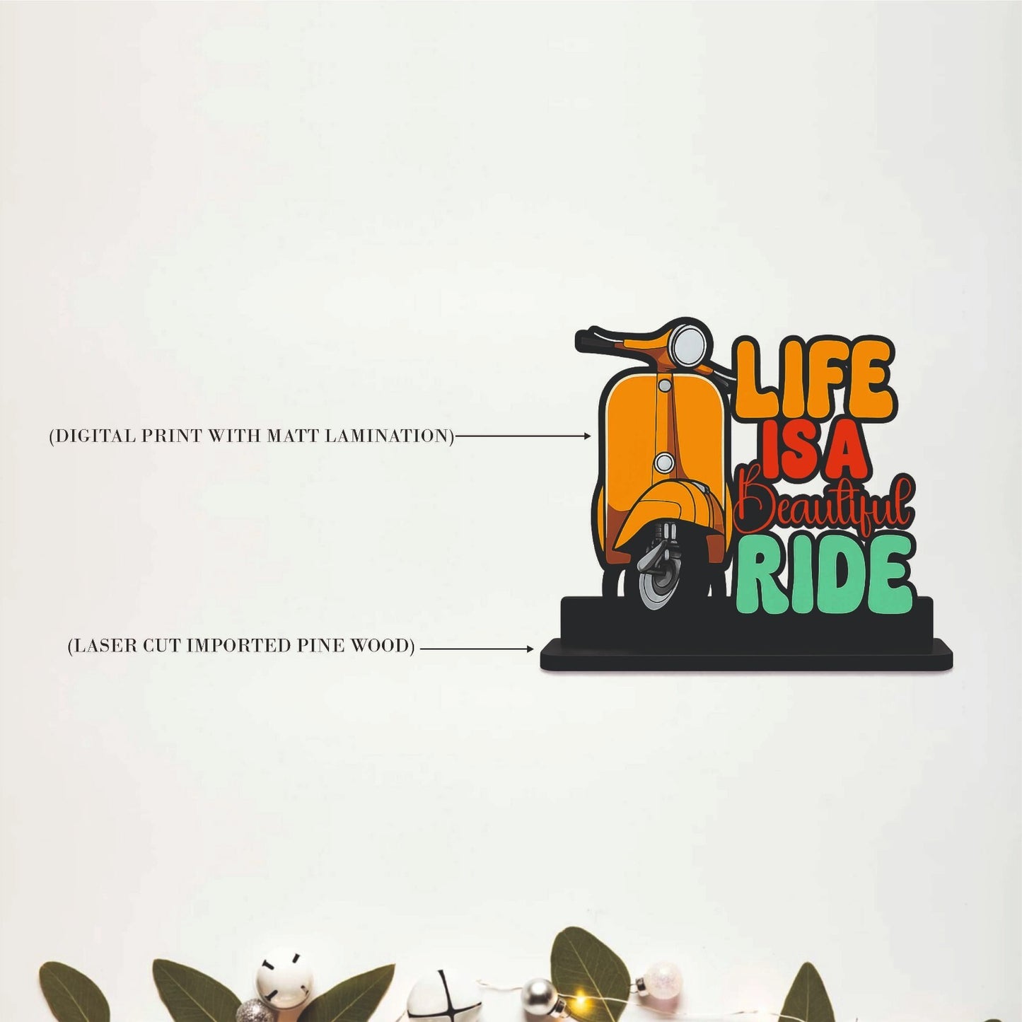 Life Is a Beautiful Ride Scooter Table Top Decor