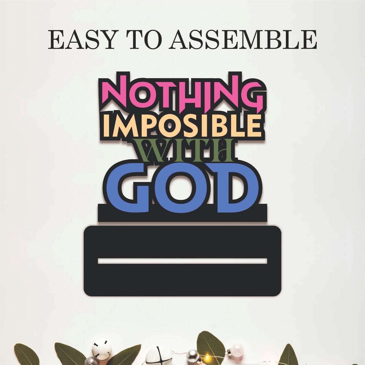Nothing Impossible With God Inspirational Table Top Decor