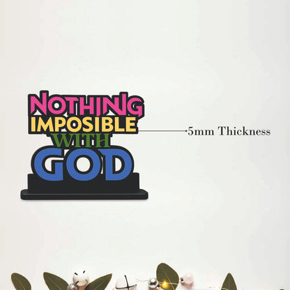 Nothing Impossible With God Inspirational Table Top Decor