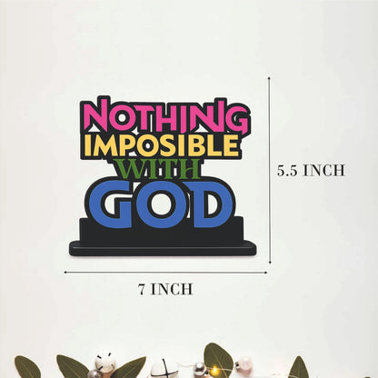 Nothing Impossible With God Inspirational Table Top Decor