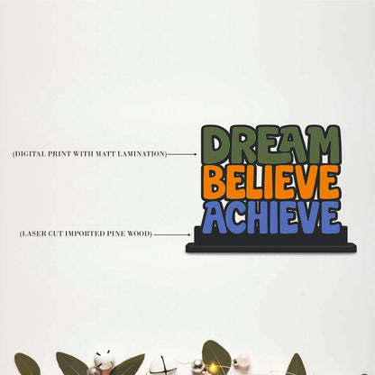Dream Believe Achieve Inspirational Table Top Decor