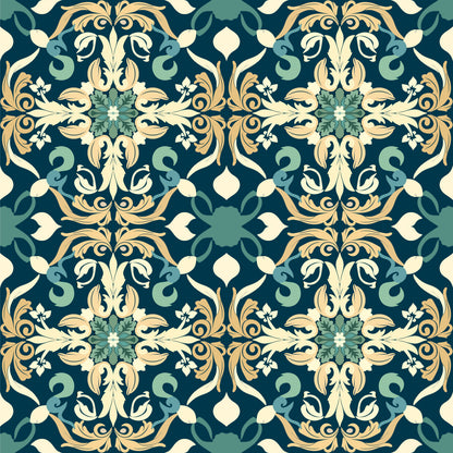 Vintage Victorian Floral Tile Sticker