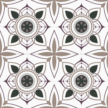 Modern Floral Medallion Tile Sticker