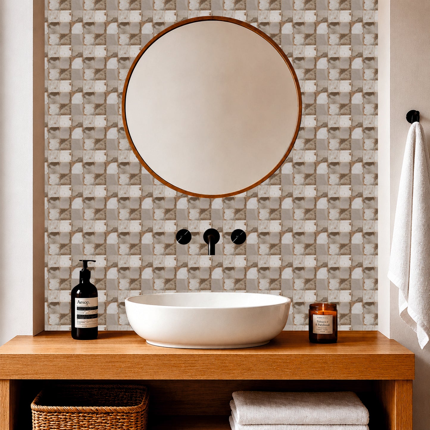 Sandstone Stone Mosaic Tile Sticker