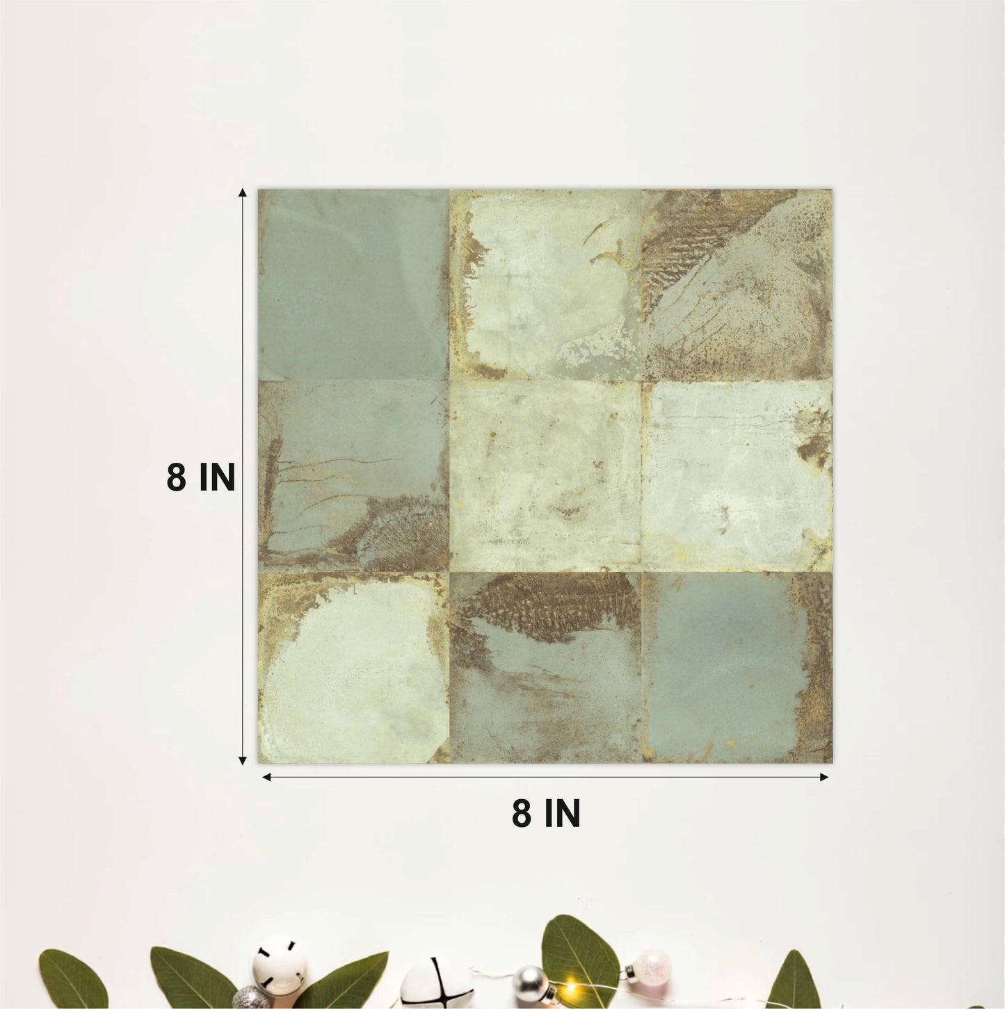 Vintage Sage Checker Tile Sticker
