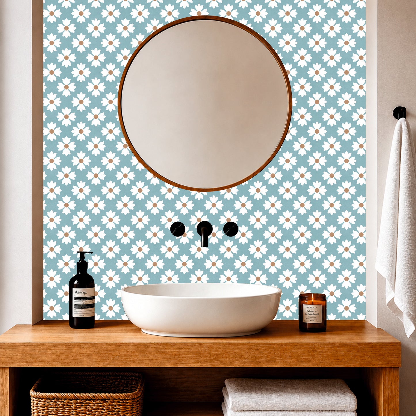 Sky Blue Daisy Tile Sticker