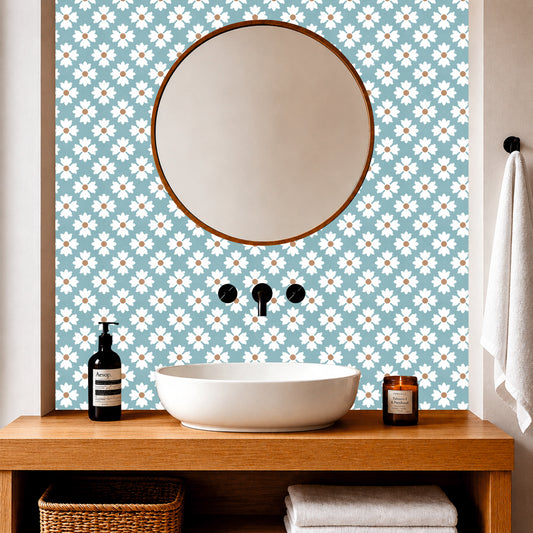 Sky Blue Daisy Tile Sticker