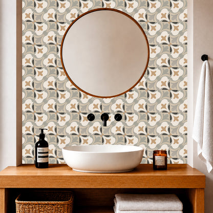 Sage Crescent Mosaic Tile Sticker
