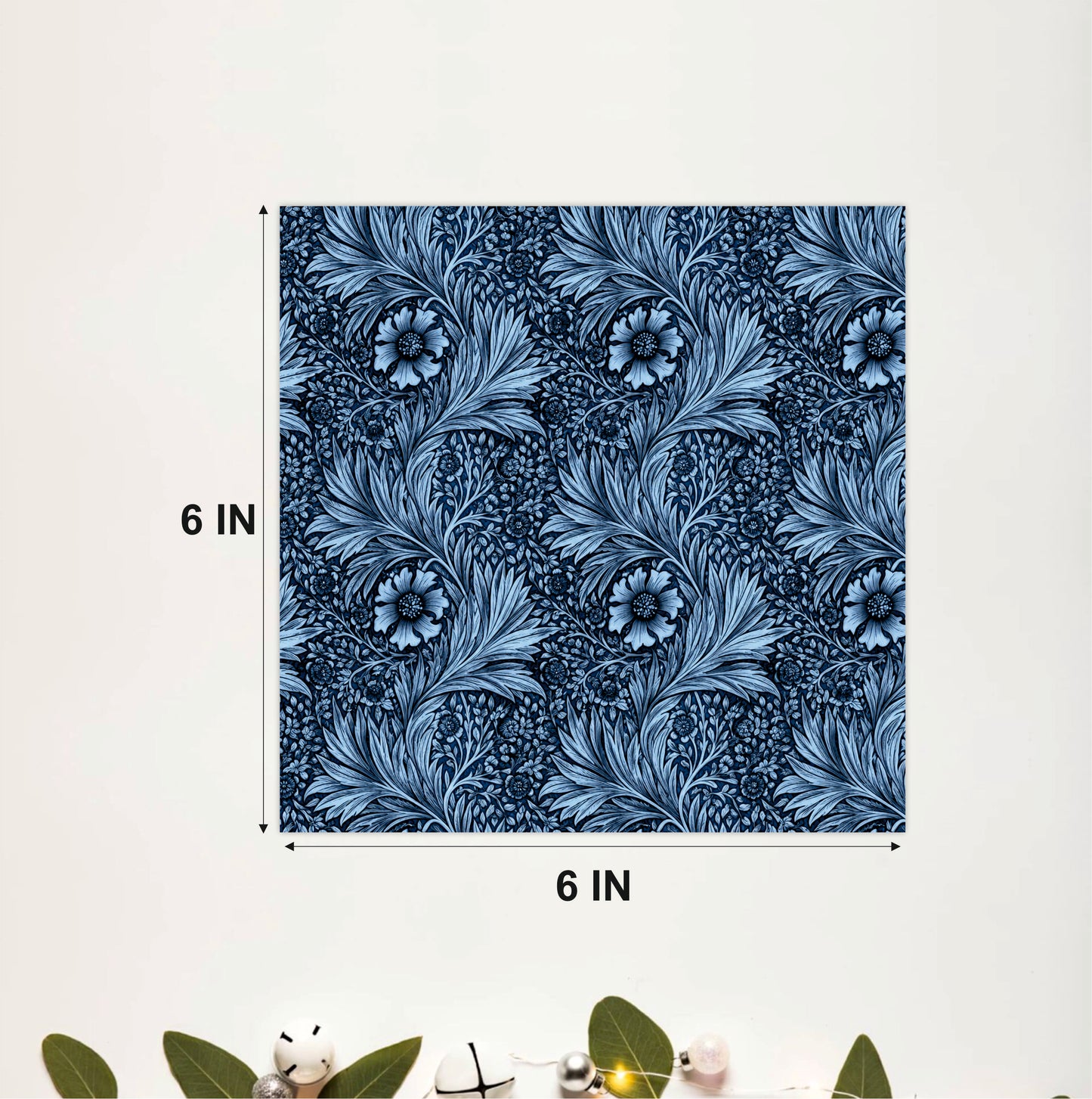 Midnight Blue Damask Tile Sticker
