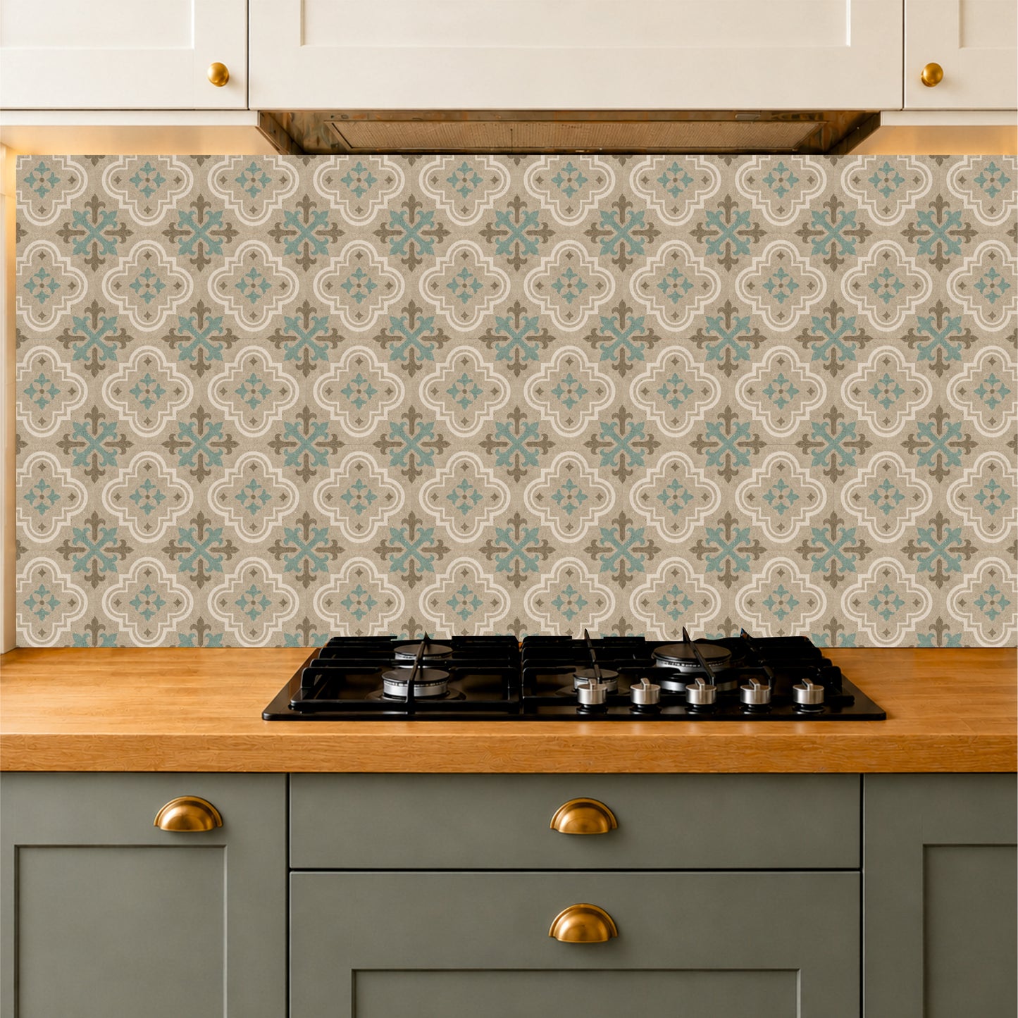 Vintage Sage Quatrefoil Tile Sticker