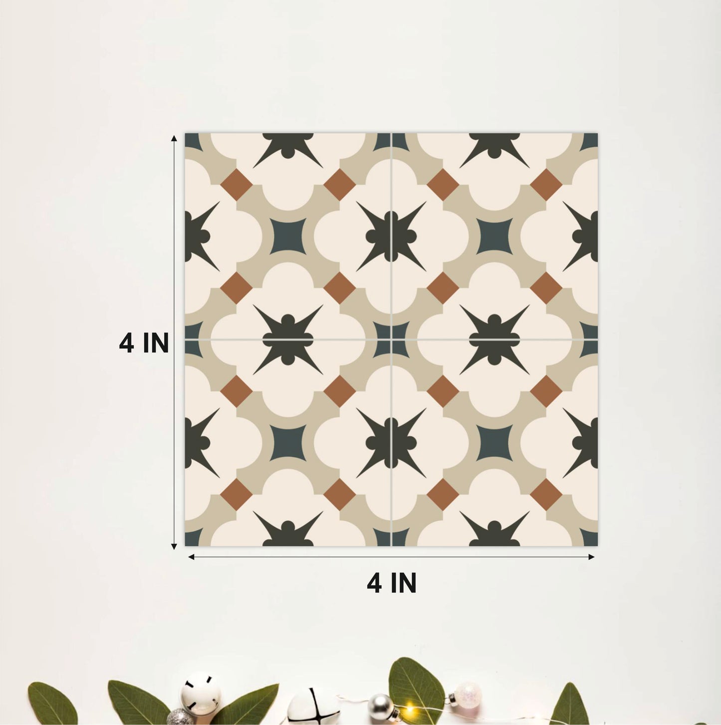 Olive Cross Mosaic Tile Sticker