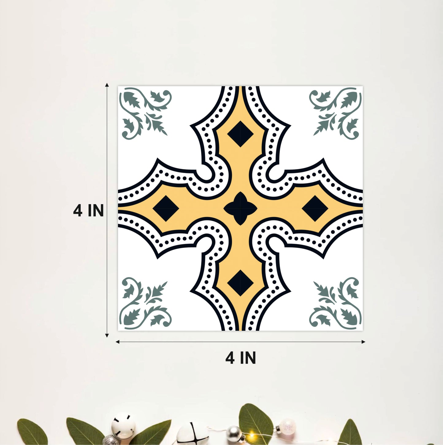 Golden Heritage Floral Tile Sticker