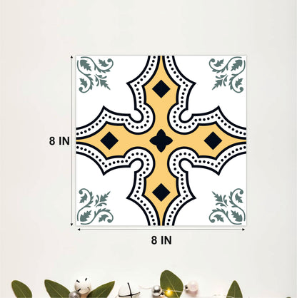Golden Heritage Floral Tile Sticker