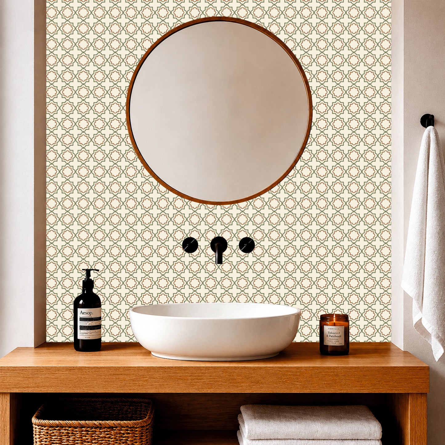 Mediterranean Micro Lattice Tile Sticker