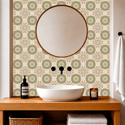 Olive Medallion Mosaic Tile Sticker