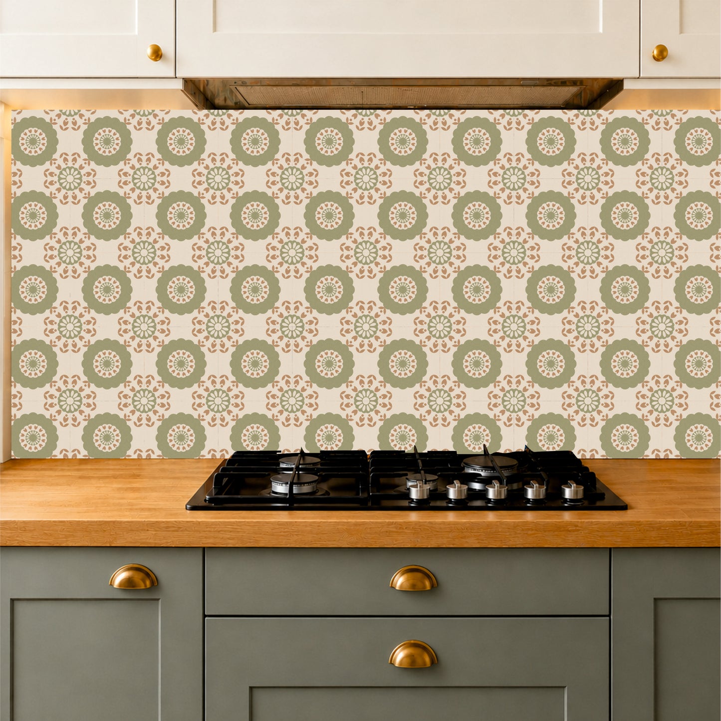 Olive Medallion Mosaic Tile Sticker