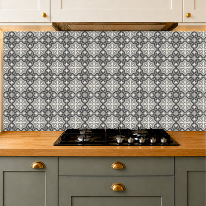 Charcoal Arabesque Tile Sticker