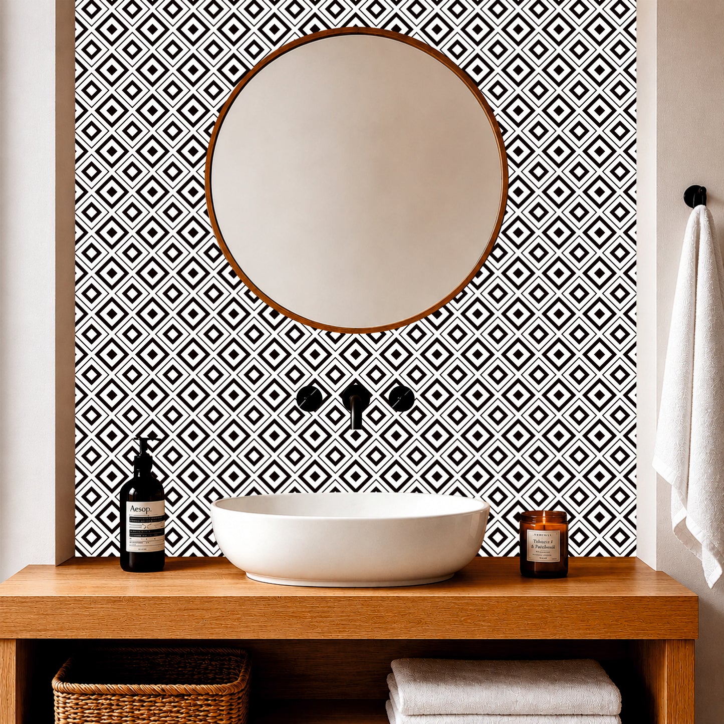 Royal Damask Floral Peel & Stick Tile Sticker