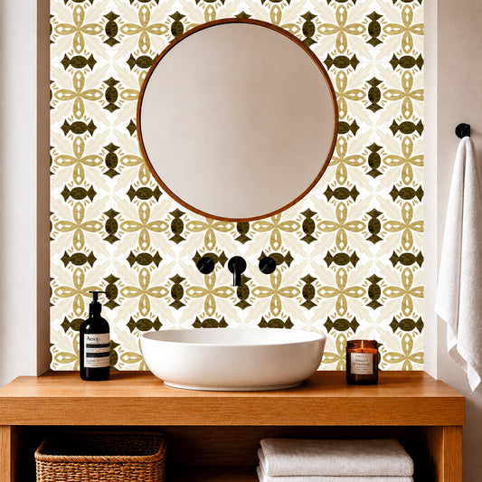 Sage & Sand Floral Tile Sticker