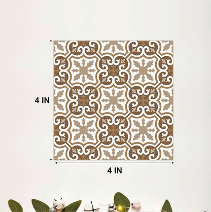 Warm Taupe Arabesque Tile Sticker